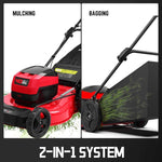 Load image into Gallery viewer, 21-Inch 40V Cordless Walk-Behind Lawn Mower, 2-in-1 Mulching & Bagging, 6 Height Adjustments, Foldable, 2 Batteries & Charger Included, Easy Storage, for Garden & Yard