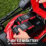 Load image into Gallery viewer, 21-Inch 40V Cordless Walk-Behind Lawn Mower, 2-in-1 Mulching & Bagging, 6 Height Adjustments, Foldable, 2 Batteries & Charger Included, Easy Storage, for Garden & Yard
