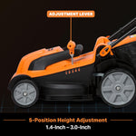 Load image into Gallery viewer, 15" Electric Corded Lawn Mower, 11AMP Push Mower, Lightweight & Efficient for Small Lawns