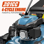 Load image into Gallery viewer, 201cc 22" Gas Lawn Mower, Self-Propelled Rear Wheel Drive, 3-in-1 Mulching Bagging Discharge, Variable Speed, 6 Height Adjustment