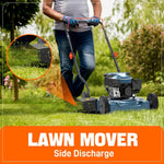 Load image into Gallery viewer, 20" Gas Lawn Mower, 144cc 4-Stroke Engine, Push Mower with Side Discharge, 5-Position Height Adjustment, Steel Deck