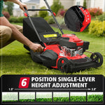 Load image into Gallery viewer, 21" Gas Lawn Mower, 144cc OHV Engine, 3-in-1 Push Mower with Bagging, Mulching & Side Discharge