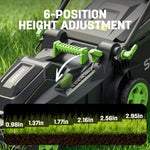 Load image into Gallery viewer, 40V 17" Cordless Electric Lawn Mower, Brushless Motor, 6-Position Height Adjustment, 2-in-1 Bagging & Mulching, 2 Batteries & Dual Charger Included