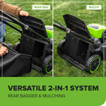 Load image into Gallery viewer, 60V 17-Inch Brushless Push Lawn Mower & 610 CFM Cordless Blower Combo, 4.0Ah Battery & Charger Included