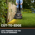 Load image into Gallery viewer, 17-Inch Cordless Lawn Mower, 2-in-1 Electric Edge Cutting, Lightweight Push Mower, 6 Height Adjustments, Batteries & Charger Included, Model WG745