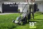 Load image into Gallery viewer, 21V 13" Cordless Electric Lawn Mower, Brushless Motor, 5-Level Height Adjustment, Mulching & Bagging, Battery & Charger Included