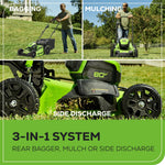 Load image into Gallery viewer, 80V 21" Cordless Self-Propelled Lawn Mower + Leaf Blower 580 CFM, Brushless Motor, 4.0Ah Battery & Rapid Charger Included