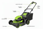 Load image into Gallery viewer, 60V 17-Inch Brushless Push Lawn Mower &amp; 610 CFM Cordless Blower Combo, 4.0Ah Battery &amp; Charger Included