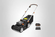 17-Inch Cordless Lawn Mower, 2-in-1 Electric Edge Cutting, Lightweight Push Mower, 6 Height Adjustments, Batteries & Charger Included, Model WG745