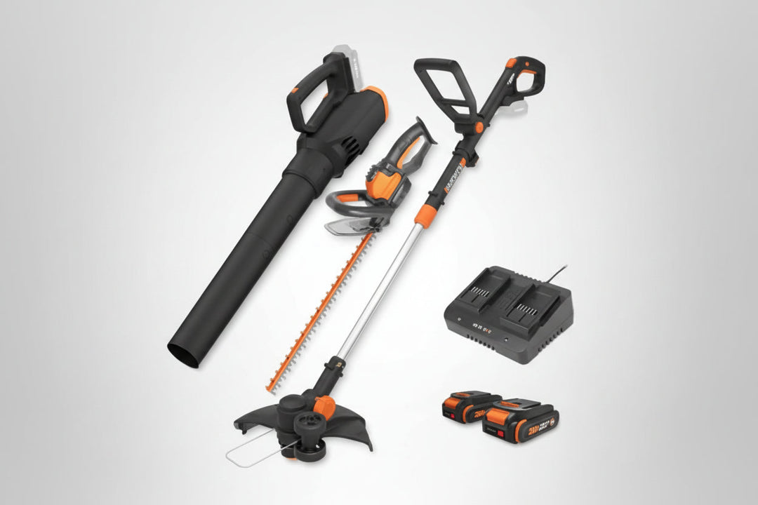 20V 12'' Cordless String Trimmer, 360 CFM Leaf Blower & 22'' Hedge Trimmer Combo, 2 Batteries & Charger Included, WG931