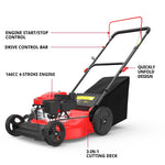 Load image into Gallery viewer, 21" Gas Lawn Mower, 144cc OHV Engine, 3-in-1 Push Mower with Bagging, Mulching &amp; Side Discharge