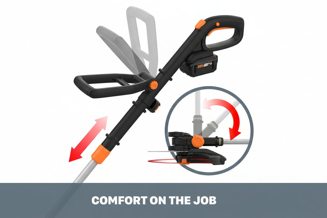 20V Cordless String Trimmer & 360 CFM Leaf Blower Combo, 12-Inch Trimmer, 2 × 4.0Ah Batteries & Charger Included, Model WG930.3