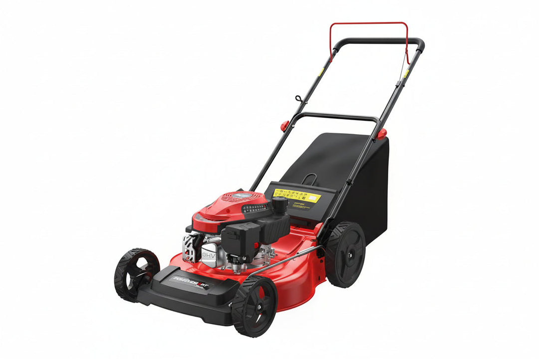 21" Gas Lawn Mower, 144cc OHV Engine, 3-in-1 Push Mower with Bagging, Mulching & Side Discharge