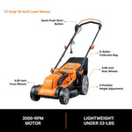 Load image into Gallery viewer, 16" Electric Lawn Mower, 12AMP Corded Push Mower, Lightweight &amp; Efficient for Small to Medium Lawns