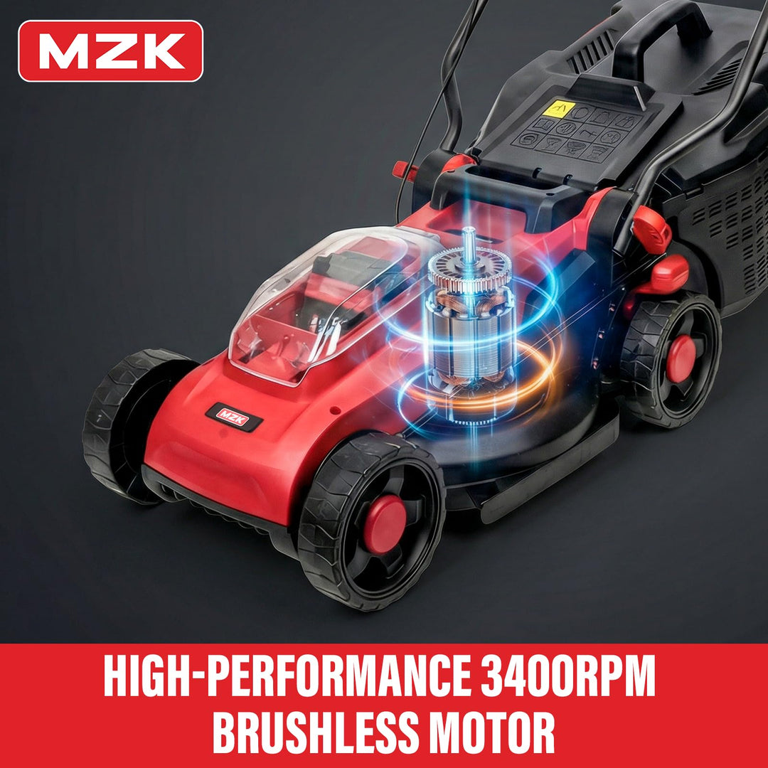 20V 13" Electric Lawn Mower, Brushless Cordless Lawn Mower with 4-Position Height Adjustment, Walk-Behind Push Mowers with 8 Gallon Grass Bag, 2 x 4.0Ah Batteries & Charger Included, LM13B8, Red