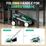 Load image into Gallery viewer, 20V 13" Cordless Electric Lawn Mower, Brushless Motor, 5 Height Adjustment, Lightweight Push Mower, 4.0Ah Battery &amp; Charger Included