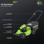 Load image into Gallery viewer, 80V 21" Cordless Self-Propelled Lawn Mower + Leaf Blower 580 CFM, Brushless Motor, 4.0Ah Battery &amp; Rapid Charger Included