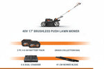 Load image into Gallery viewer, 17-Inch Cordless Lawn Mower, 2-in-1 Electric Edge Cutting, Lightweight Push Mower, 6 Height Adjustments, Batteries &amp; Charger Included, Model WG745