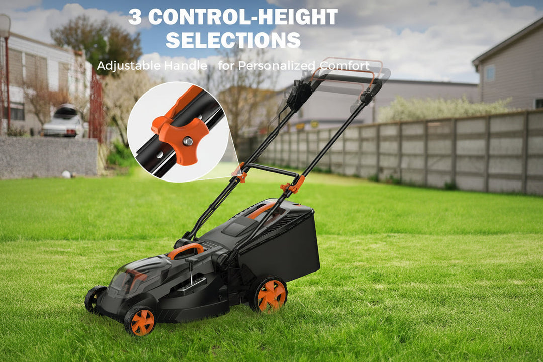 LD40A 19Inch Brushless Lawn Mower, 40V Powerful Cordless Lawn Mower, Effortless Single-Lever Height Adjustment, 3-Step Foldable Handle & Vertical Storage, 2-in-1 Mulching & Bagging