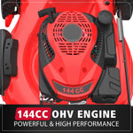 Load image into Gallery viewer, 21" Gas Lawn Mower, 144cc OHV Engine, 3-in-1 Push Mower with Bagging, Mulching &amp; Side Discharge