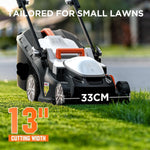 Load image into Gallery viewer, 13" Cordless Electric Lawn Mower, 20V Battery Powered, Lightweight Push Mower, 5 Height Adjustments, 4.0Ah Battery Included