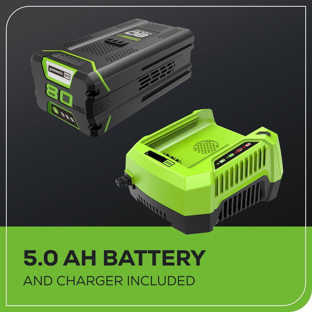 80V 25" Cordless Lawn Mower, Brushless Self-Propelled Electric Mower, 5.0Ah Battery & Charger Included