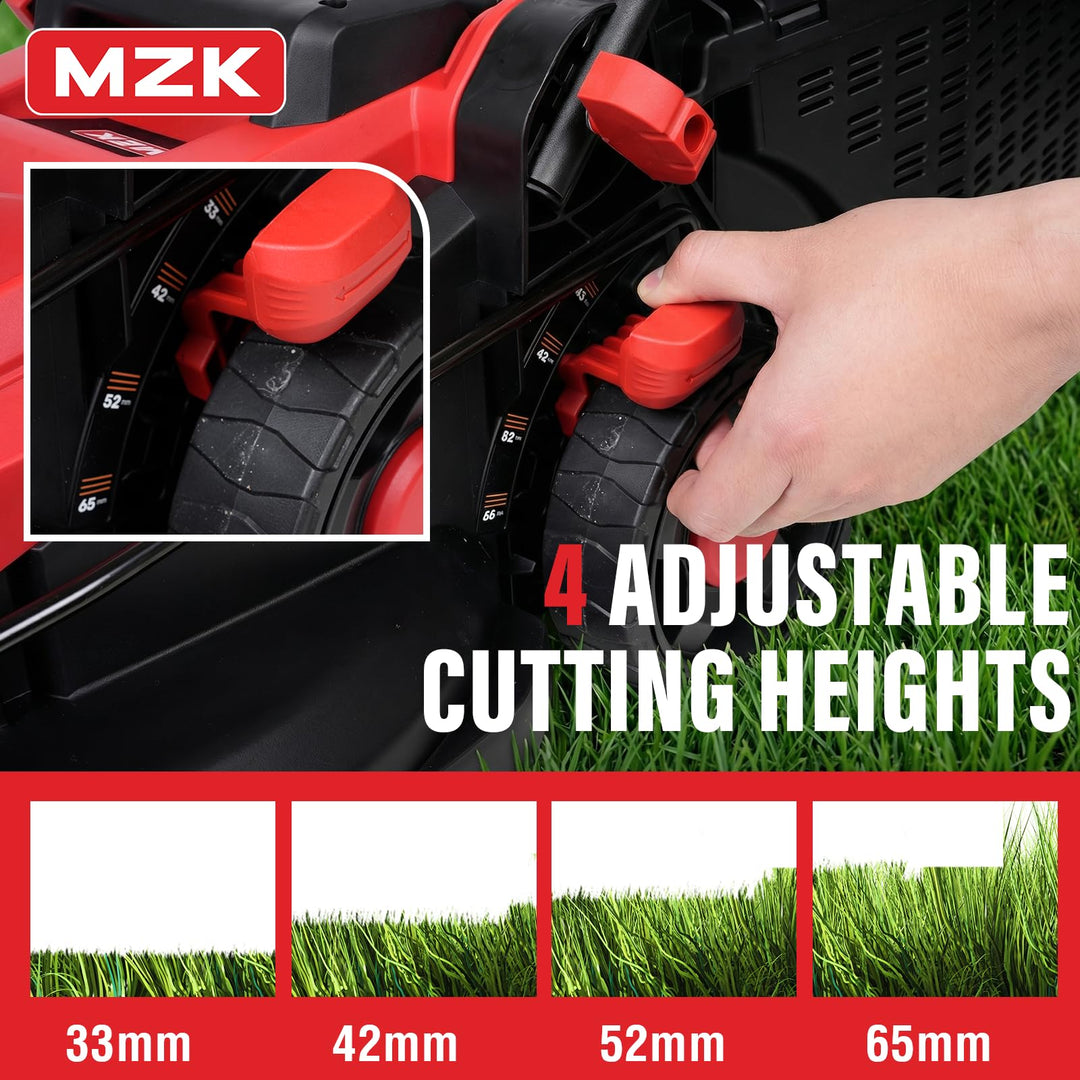 20V 13" Electric Lawn Mower, Brushless Cordless Lawn Mower with 4-Position Height Adjustment, Walk-Behind Push Mowers with 8 Gallon Grass Bag, 2 x 4.0Ah Batteries & Charger Included, LM13B8, Red