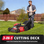 Load image into Gallery viewer, 21" Gas Lawn Mower, 144cc OHV Engine, 3-in-1 Push Mower with Bagging, Mulching &amp; Side Discharge