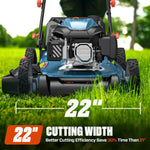 Load image into Gallery viewer, 201cc 22" Gas Lawn Mower, Self-Propelled Rear Wheel Drive, 3-in-1 Mulching Bagging Discharge, Variable Speed, 6 Height Adjustment