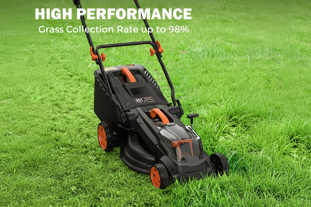 LD40A 19Inch Brushless Lawn Mower, 40V Powerful Cordless Lawn Mower, Effortless Single-Lever Height Adjustment, 3-Step Foldable Handle & Vertical Storage, 2-in-1 Mulching & Bagging