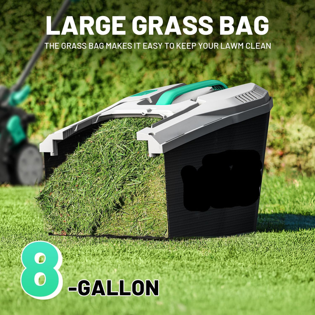 20V 13" Cordless Electric Lawn Mower, Brushless Motor, 5 Height Adjustment, Lightweight Push Mower, 4.0Ah Battery & Charger Included