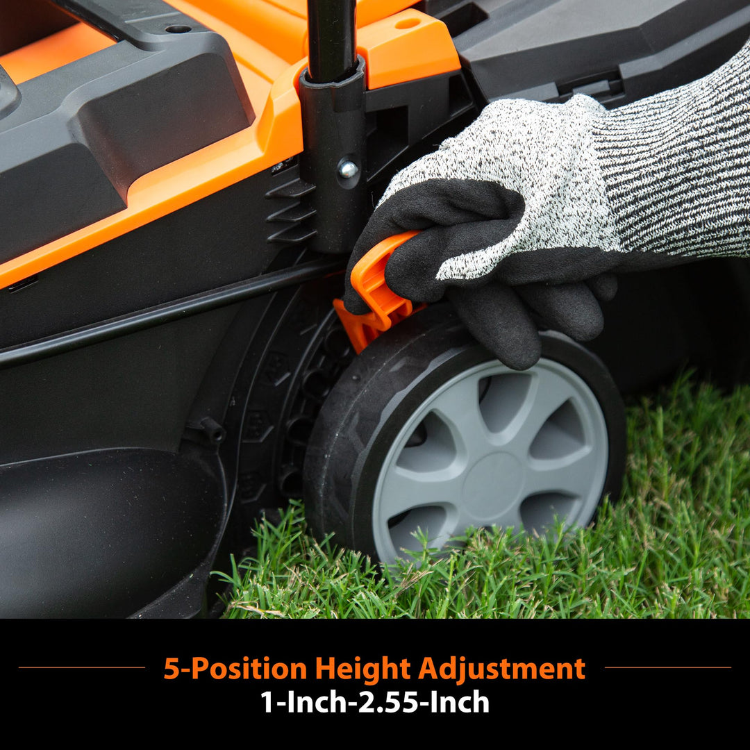 15" Electric Corded Lawn Mower, 11AMP Push Mower, Lightweight & Efficient for Small Lawns