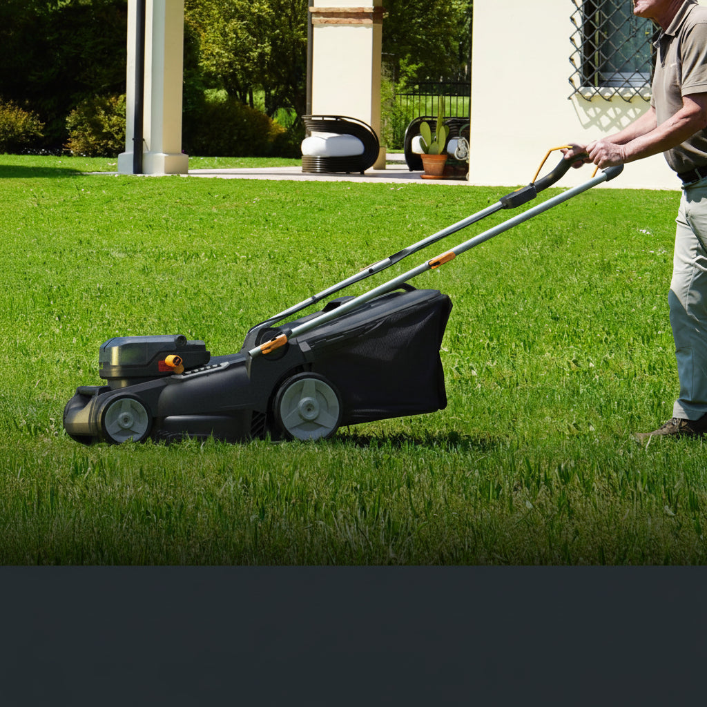Nitro 16" Cordless Lawn Mower, 2 in 1 Electric Mower with with Brushless Motor, Lightweight Push Lawn Mower for 1/4 Acre, 2 Batteries & Charger Included, WG737