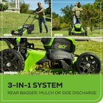 Load image into Gallery viewer, 80V 21" Cordless Self-Propelled Lawn Mower + Leaf Blower (580 CFM), Brushless Motor, 4.0Ah Battery &amp; Rapid Charger Included
