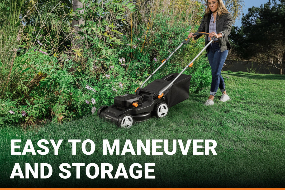 17-Inch Cordless Lawn Mower, 2-in-1 Electric Edge Cutting, Lightweight Push Mower, 6 Height Adjustments, Batteries & Charger Included, Model WG745